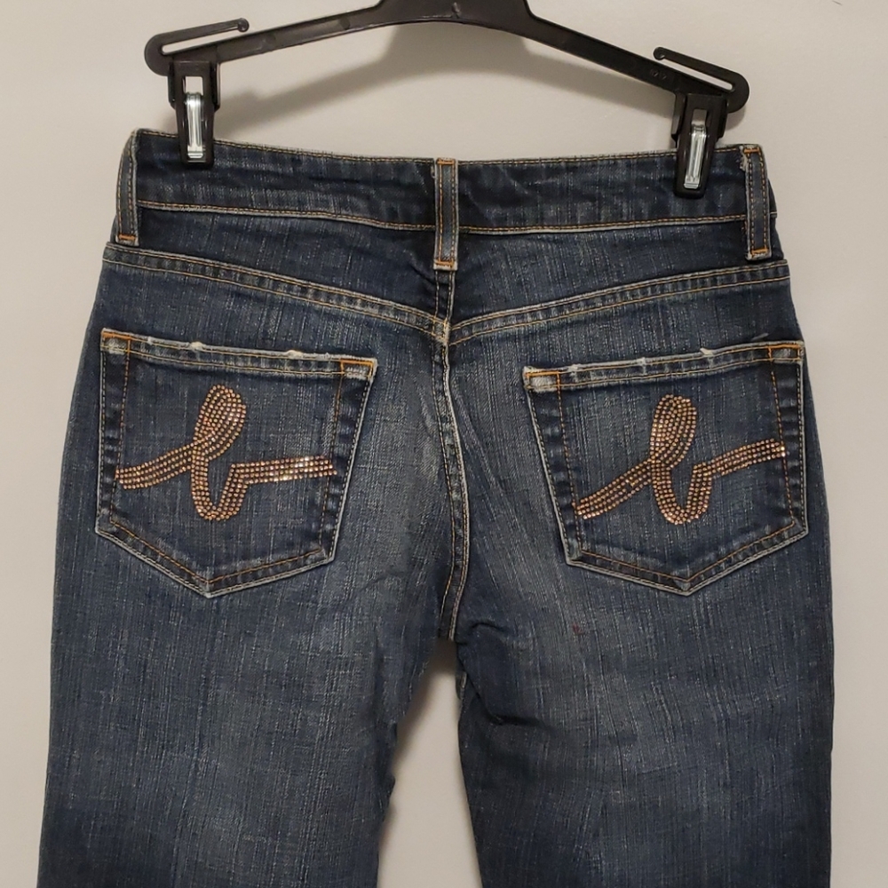 Bebe jeans with embellished gold diamond pockets
